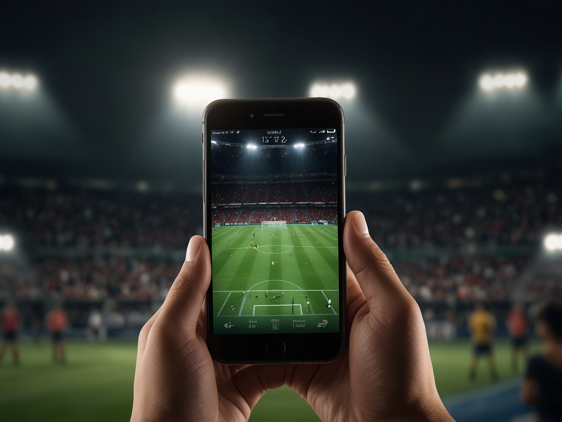 Giocatore che scommette su smartphone